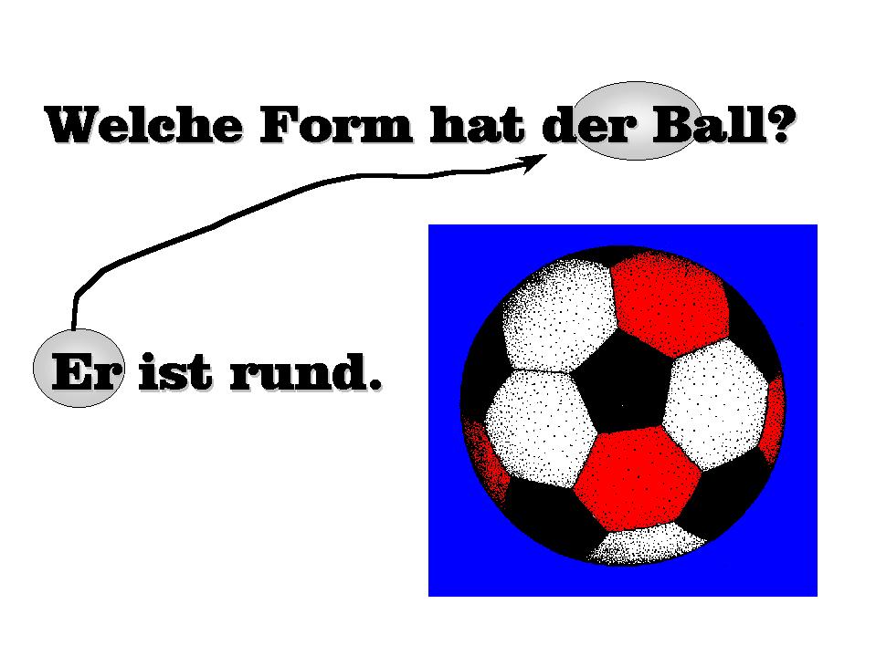 What shape is the ball?  It is round.