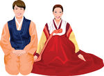 Korean couple in traditional costume